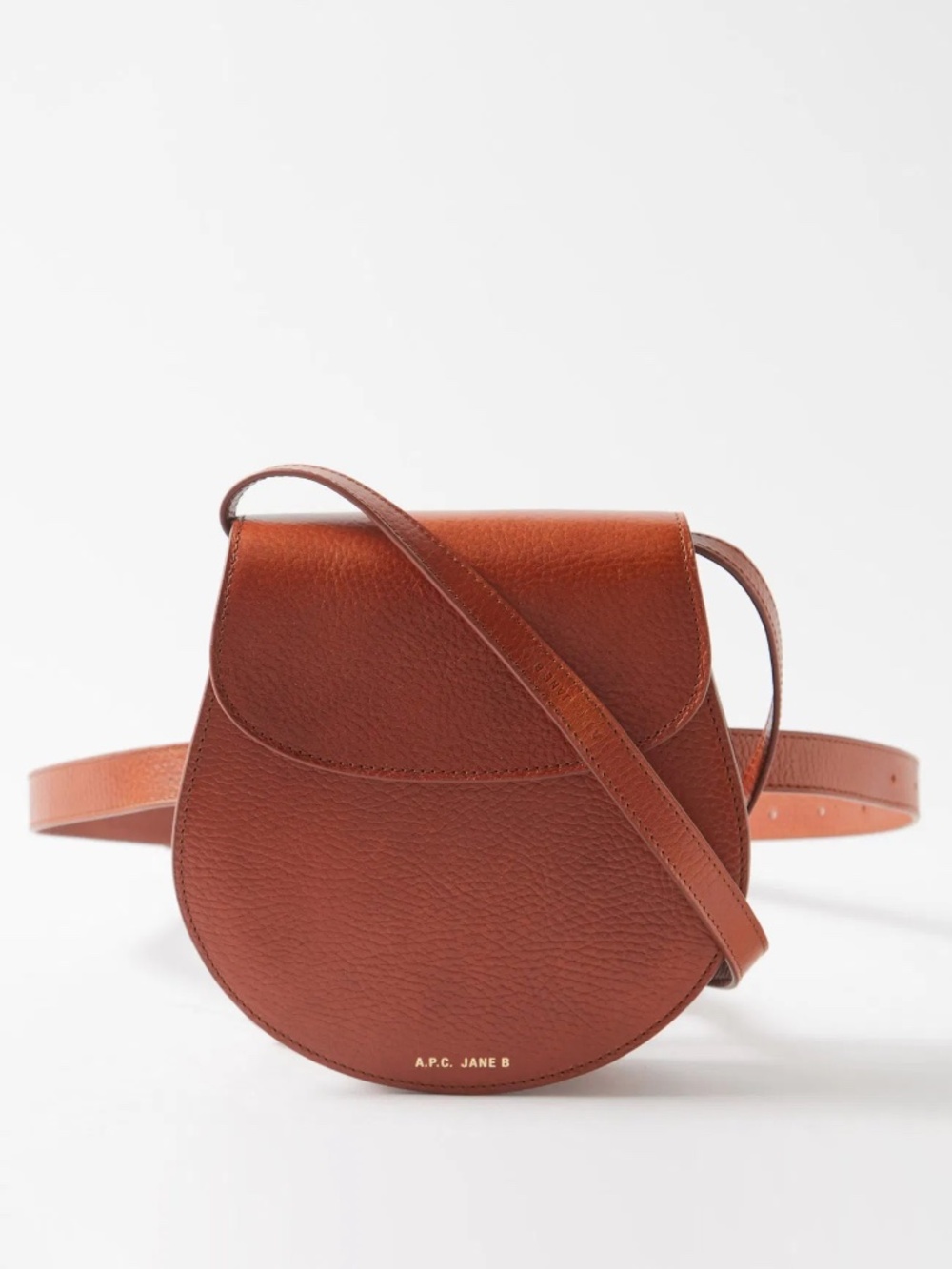 APC x Jane Birkin Tan Leather Crossbody Bag
